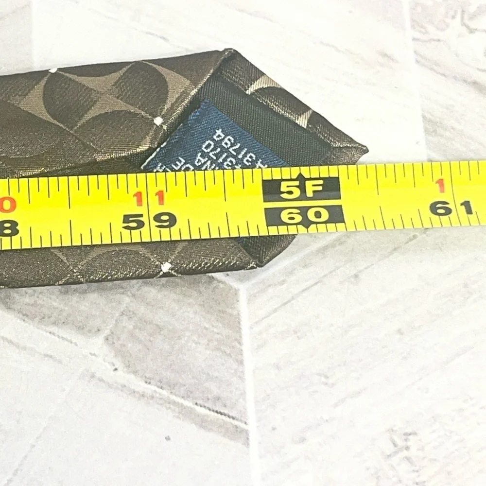 John Ashford Brown Geometric Pattern Tie 100% Polyester Handmade 3.75” Wide